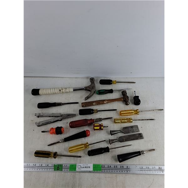 Various Screwdrivers, Chisels, Hammers, Multi Tool