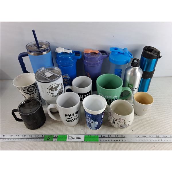 Ceramic Coffee Mugs, Stainless Steep/Plastic Cups, Shakers Bottles, Tumblers
