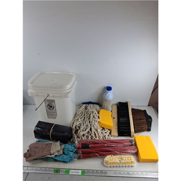 Broom & Mop Heads, Bully II Hard Surface Cleaner, Garbage Bags, Sponges, Squeegee, Nitrile Gloves