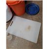 Image 3 : Plastic Storage Tote 25" x 13" x 17", Tupperware Kitchen Storage Canisters, Strainer, Funnels, Misc