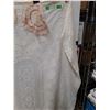 Image 4 : (3) Doilies, Crochet Tablecloth 67"x 58"