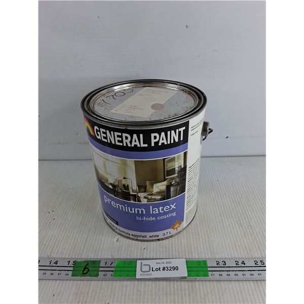 3.7L General Paint Premium Latex Hi Hide Coating - Eggshell - Color is Walnut Wash -  Appears Sealed