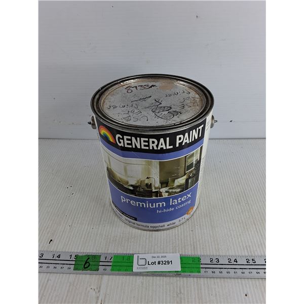 3.7L General Paint Premium Latex Hi Hide Coating - Eggshell - Color is Walnut Wash -  Appears Sealed