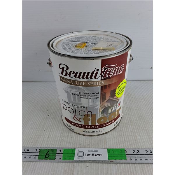 3.48L Beauti-Tone Porch & Floor Alkyd Gloss Enamel - Medium Base Color - Appears Sealed, Pickup Only