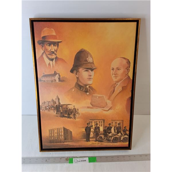 Antique Style Police Painting 22" x 16.25", Pickup Preferred