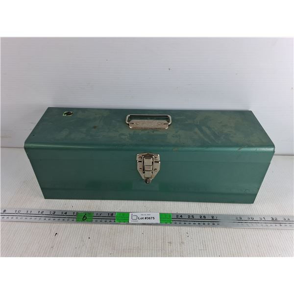 Vintage Bench Metal Tool Box 19" x 6" x 6"