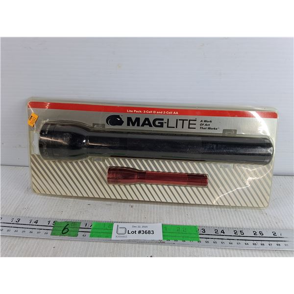 Mag-Lite Lite Pack 3 Cell D & 2 Cell AA Flashlights - Sealed, As Is