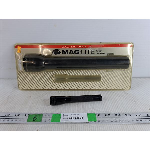 Mag-Lite Lite Pack 3 Cell D & 2 Cell AA Flashlights - As Is