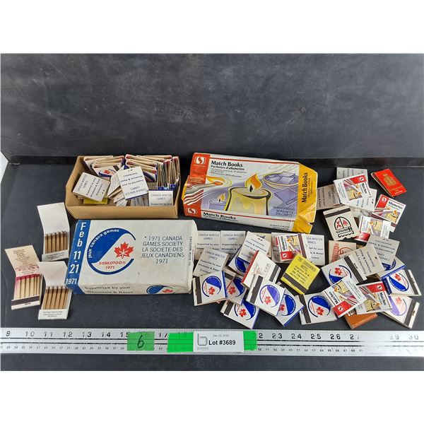 Vintage Assorted Book Matches - Canada Games, Safeway, The Sundowner Motel - Dry