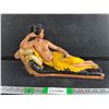 Image 1 : Vintage Reclining Woman Figurine - Painted Plaster/Chalkware Sculpture, Classical Style