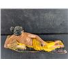 Image 2 : Vintage Reclining Woman Figurine - Painted Plaster/Chalkware Sculpture, Classical Style