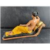 Image 3 : Vintage Reclining Woman Figurine - Painted Plaster/Chalkware Sculpture, Classical Style