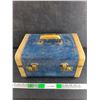 Image 1 : Vintage Blue & Tan Travel Case 13" x 9" x 7"