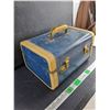 Image 3 : Vintage Blue & Tan Travel Case 13" x 9" x 7"