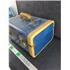 Image 4 : Vintage Blue & Tan Travel Case 13" x 9" x 7"