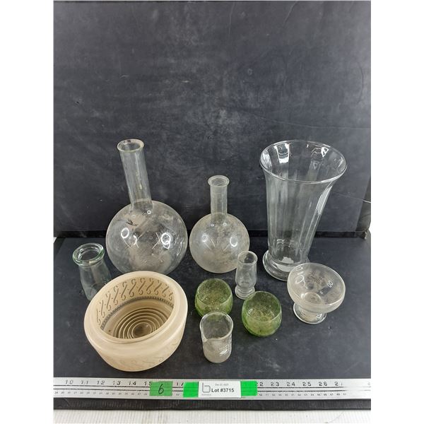 Vintage Laboratory Glassware, Vase, Test Style Bottles, Misc - PICK UP