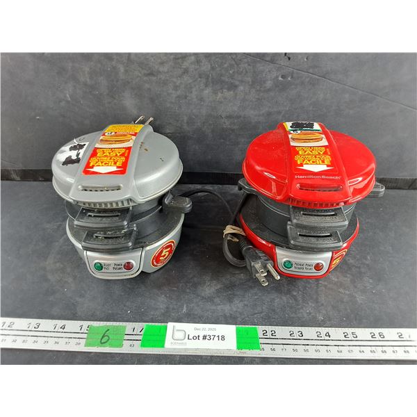 (2) Hamilton Beach Breakfast Sandwich Makers - Powers On, As Is
