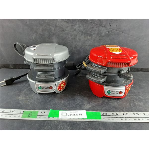 (2) Hamilton Beach Breakfast Sandwich Makers - Powers On, As Is