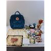 Image 1 : Lot: Backpack, Christmas Ornaments, Crochet Pattern