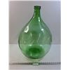 Image 1 : * Green Glass Demijohn Container - 25" x 18" - CANNOT SHIP