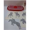 Image 2 : Cowboy Living Container, (2) Ice Trays, (8) Cowboy Horse Decals