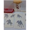 Image 3 : Cowboy Living Container, (2) Ice Trays, (8) Cowboy Horse Decals