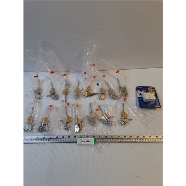 (15) Lock Cylinders w/Keys & Plug