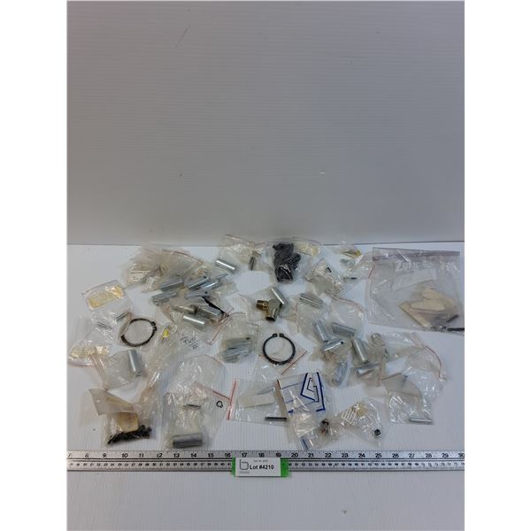 Parts Lot: Valves, Spring Clips, Cylinders, Misc