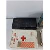 Image 2 : (4) Vintage Metal First Aid Kit Boxes - Empty 11" x 6" x 12" & 9" x 7" x 3"