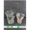 Image 1 : (2) Glass Pitchers 8" & 7"