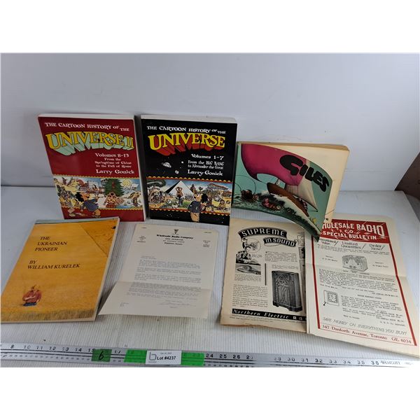 Wholesale Radio Bulletin & Correspondence Letter, Books - Larry Gonick, William Kurelek, Giles