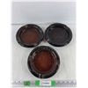Image 1 : (3) 8" Amber Glass Cigar Ash Trays