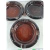 Image 4 : (3) 8" Amber Glass Cigar Ash Trays