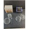 Image 2 : Glass 3-Piece Sauce Set, Bohemian Crystal Lidded Clamshell Candy Dish
