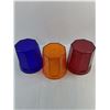 Image 2 : (3) Plastic Colored-Transparent 8" x 8" Plant Pots