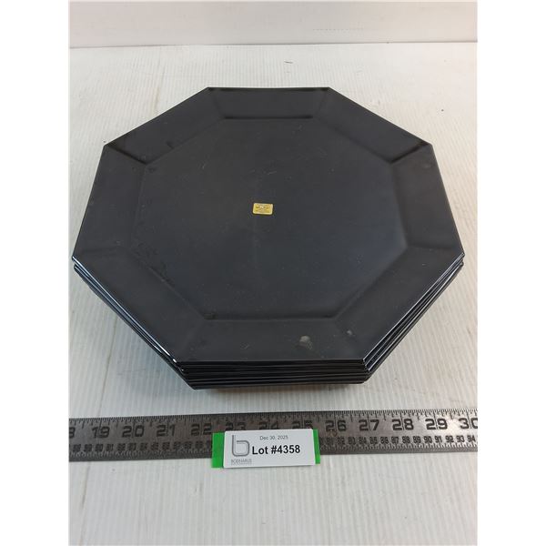 Unused Arcoroc 12" Set of 8 Octagon Dinner Plates from France