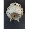 Image 3 : Metal 2-Tier Dainties Server - Paint Cracking, Fine China Candy Bowl from German D.R.