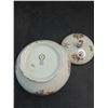 Image 4 : Metal 2-Tier Dainties Server - Paint Cracking, Fine China Candy Bowl from German D.R.