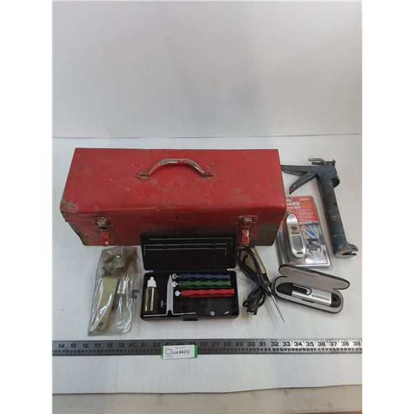 Metal Tool Box 19x8x7" with Numerous Hand Tools - As is