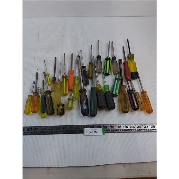 Large Assortment of Screw Drivers - As is