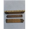 Image 3 : (3) Vintage Wooden Fold-Up Imperial Rulers