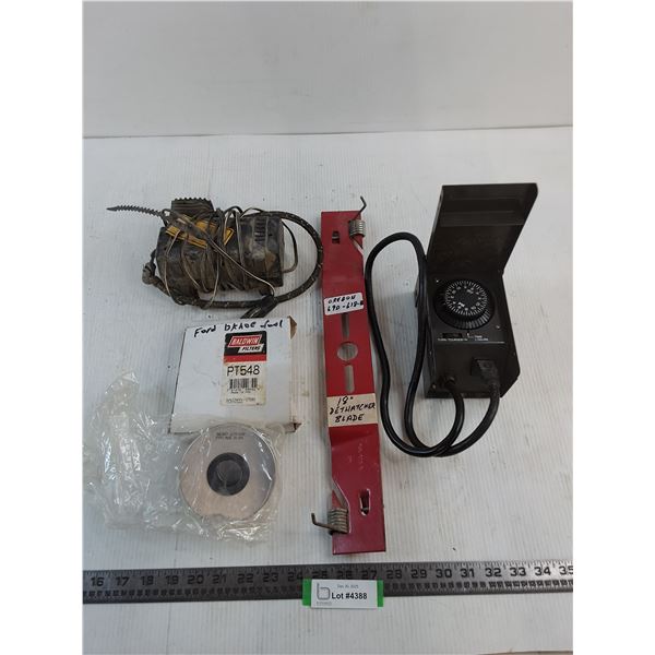 Roadside Air Compressor - Untested, As is, Electric Timer, Ford Fuel Filter, 18" Dethatcher Blade
