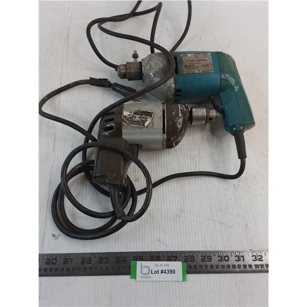 (2) Black & Decker Electric Drills - Both Work, As is