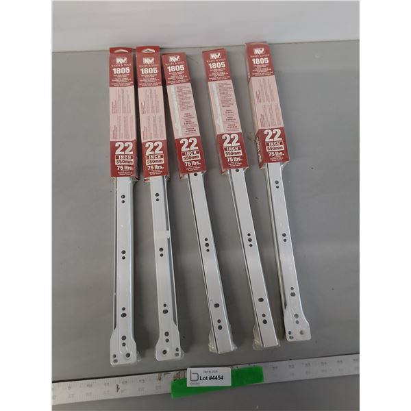 (5) Knape & Vogt 22" Drawer Sliders- Sealed