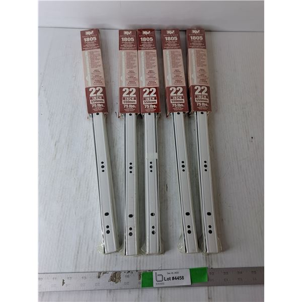 (5) Knape & Vogt 22" Drawer Sliders- Sealed
