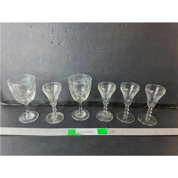 (6) Wine Glasses Up to 5.5"