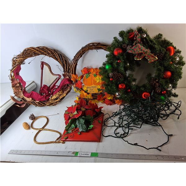 Wreaths, String of Lights- Working, Metal Snake, Misc - PICK UP ONLY