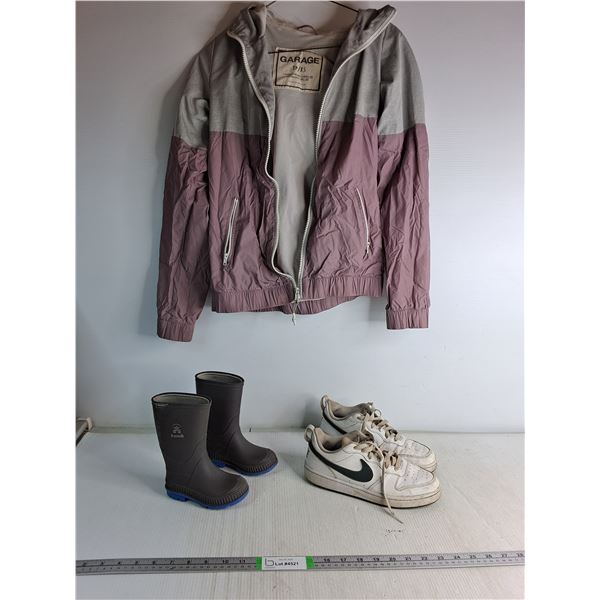 Garage XS Jacket, Nike Shoes Size 5.5, Kamik Children's Rubber Boots Size 7