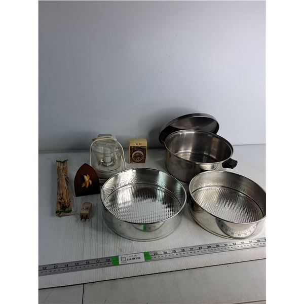 Pot, Chopsticks, Food Processor- Not Tested