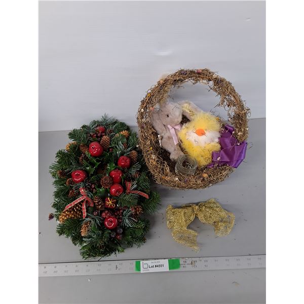 Easter Basket & Christmas Wreath